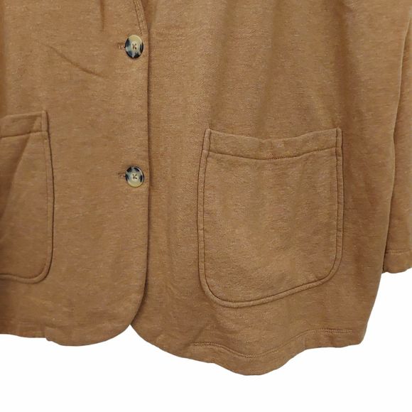 Universal Thread Womens Knit Blazer 3X Heather Brown Two Button Drop Shoulder - Picture 4 of 12